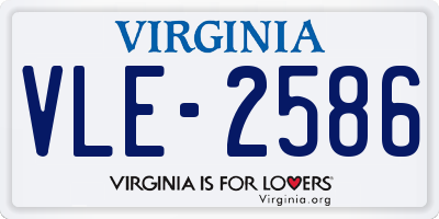 VA license plate VLE2586