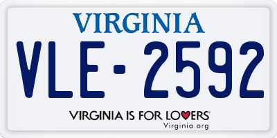 VA license plate VLE2592
