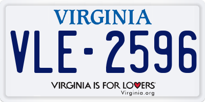 VA license plate VLE2596