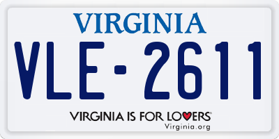 VA license plate VLE2611