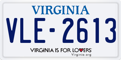 VA license plate VLE2613