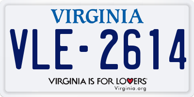 VA license plate VLE2614