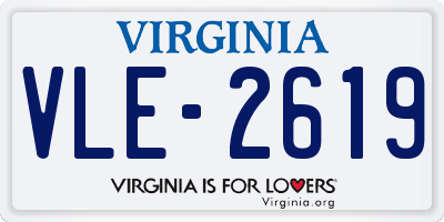 VA license plate VLE2619