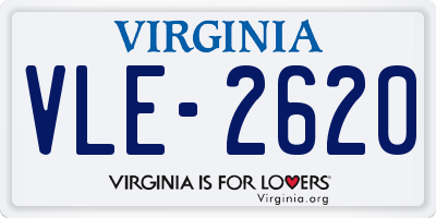 VA license plate VLE2620