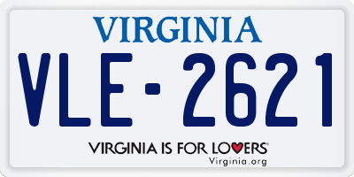 VA license plate VLE2621