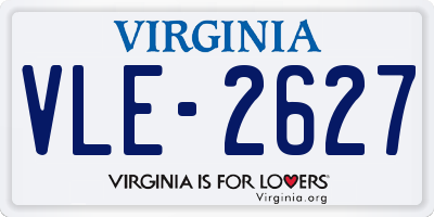 VA license plate VLE2627