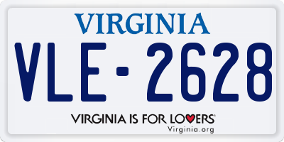 VA license plate VLE2628