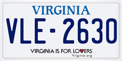 VA license plate VLE2630