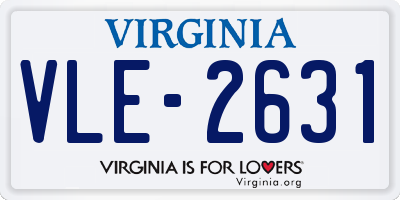 VA license plate VLE2631