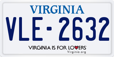 VA license plate VLE2632
