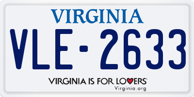 VA license plate VLE2633
