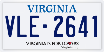VA license plate VLE2641