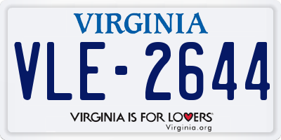 VA license plate VLE2644