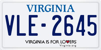 VA license plate VLE2645