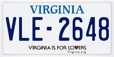 VA license plate VLE2648