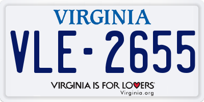 VA license plate VLE2655