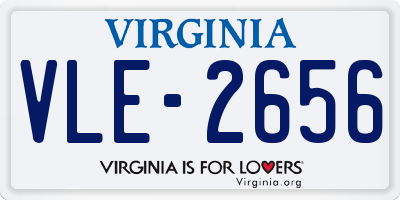 VA license plate VLE2656