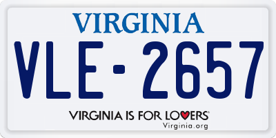 VA license plate VLE2657