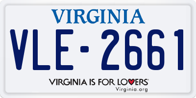 VA license plate VLE2661