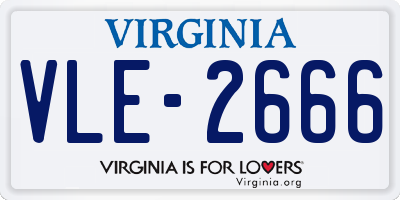 VA license plate VLE2666