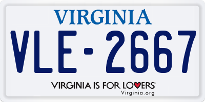 VA license plate VLE2667