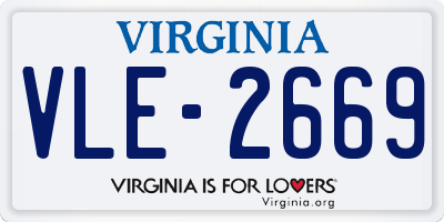 VA license plate VLE2669