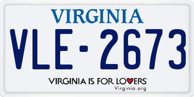 VA license plate VLE2673