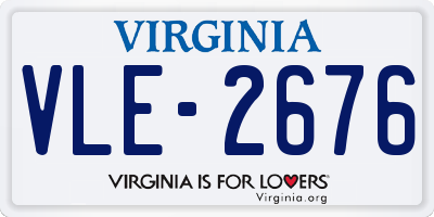 VA license plate VLE2676