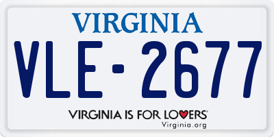 VA license plate VLE2677