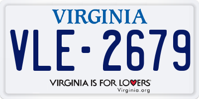 VA license plate VLE2679