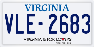 VA license plate VLE2683