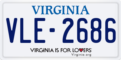 VA license plate VLE2686