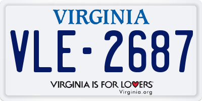 VA license plate VLE2687