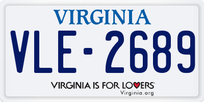 VA license plate VLE2689