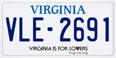 VA license plate VLE2691