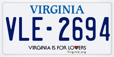 VA license plate VLE2694