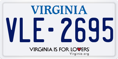 VA license plate VLE2695