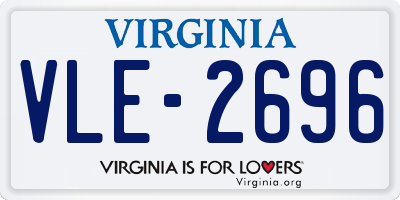 VA license plate VLE2696