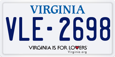 VA license plate VLE2698