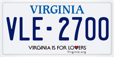 VA license plate VLE2700