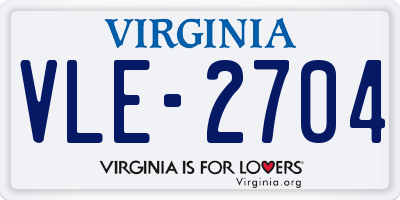VA license plate VLE2704