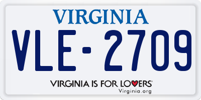 VA license plate VLE2709