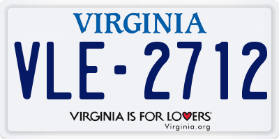 VA license plate VLE2712