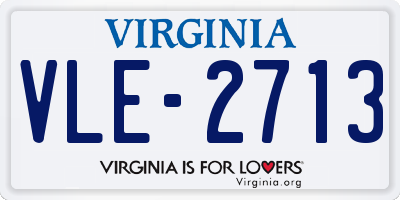 VA license plate VLE2713