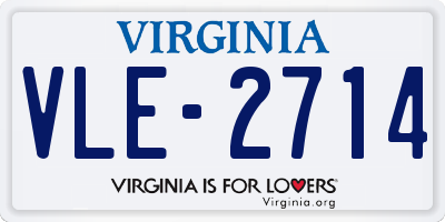 VA license plate VLE2714