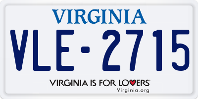 VA license plate VLE2715