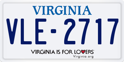 VA license plate VLE2717