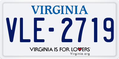 VA license plate VLE2719