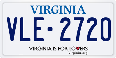 VA license plate VLE2720