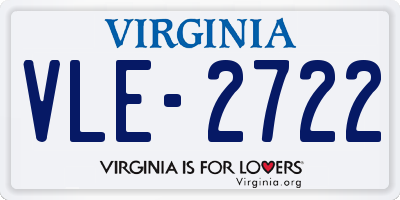 VA license plate VLE2722